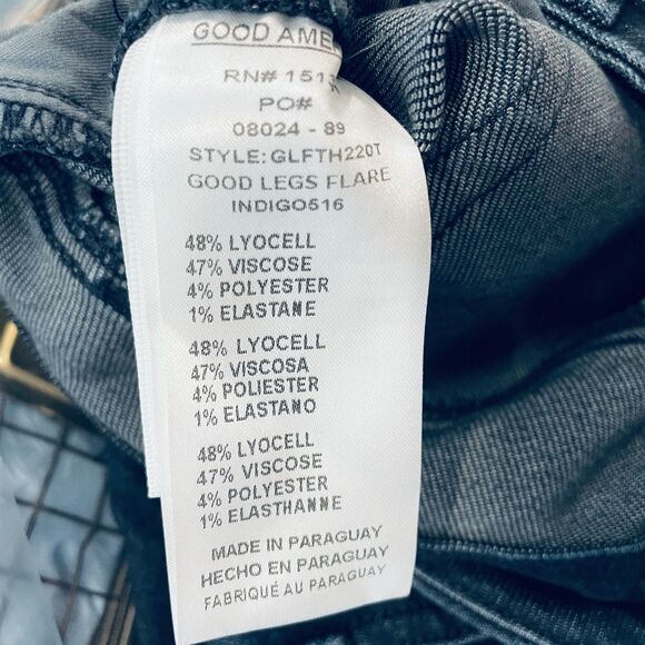 ~ NEW! Good American 14/32 Good Legs Flare 14 Dark Wash Blue Boho w/tags XL Navy - Picture 15 of 15